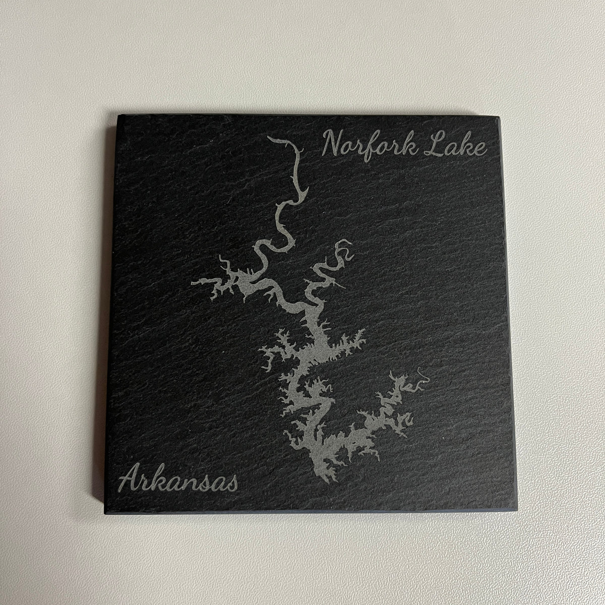 Norfork Lake, Arkansas - Laser Engraved Slate Coasters Set of 4