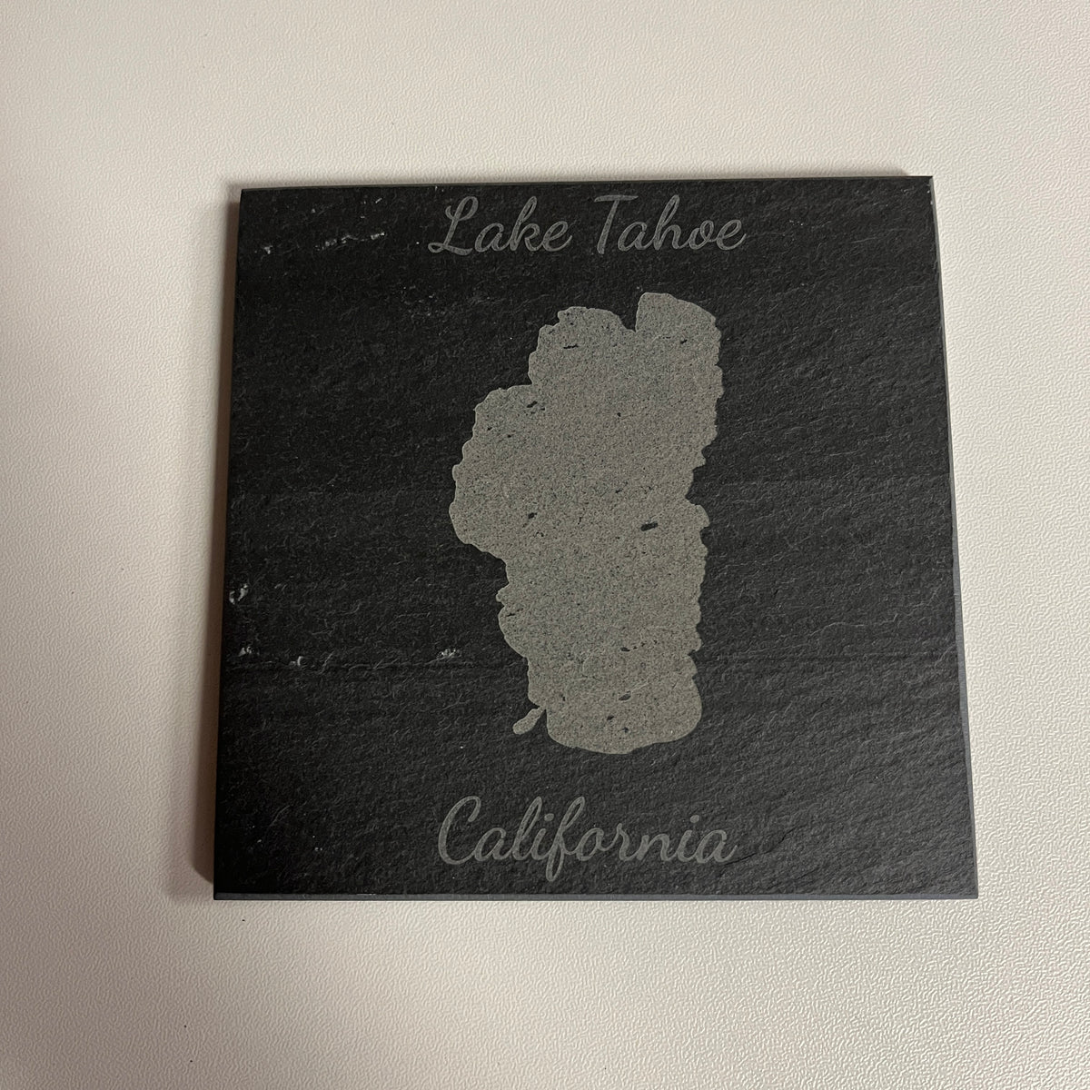 Lake Tahoe, California - Laser Engraved Slate Coasters Set of 4