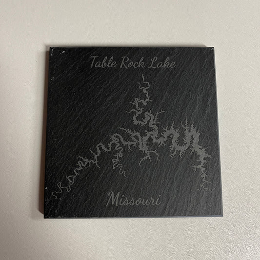 Table Rock Lake, Missouri - Laser Engraved Slate Coasters Set of 4