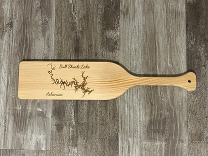 Bull Shoals Lake, Arkansas - Laser Engraved Pine Paddle